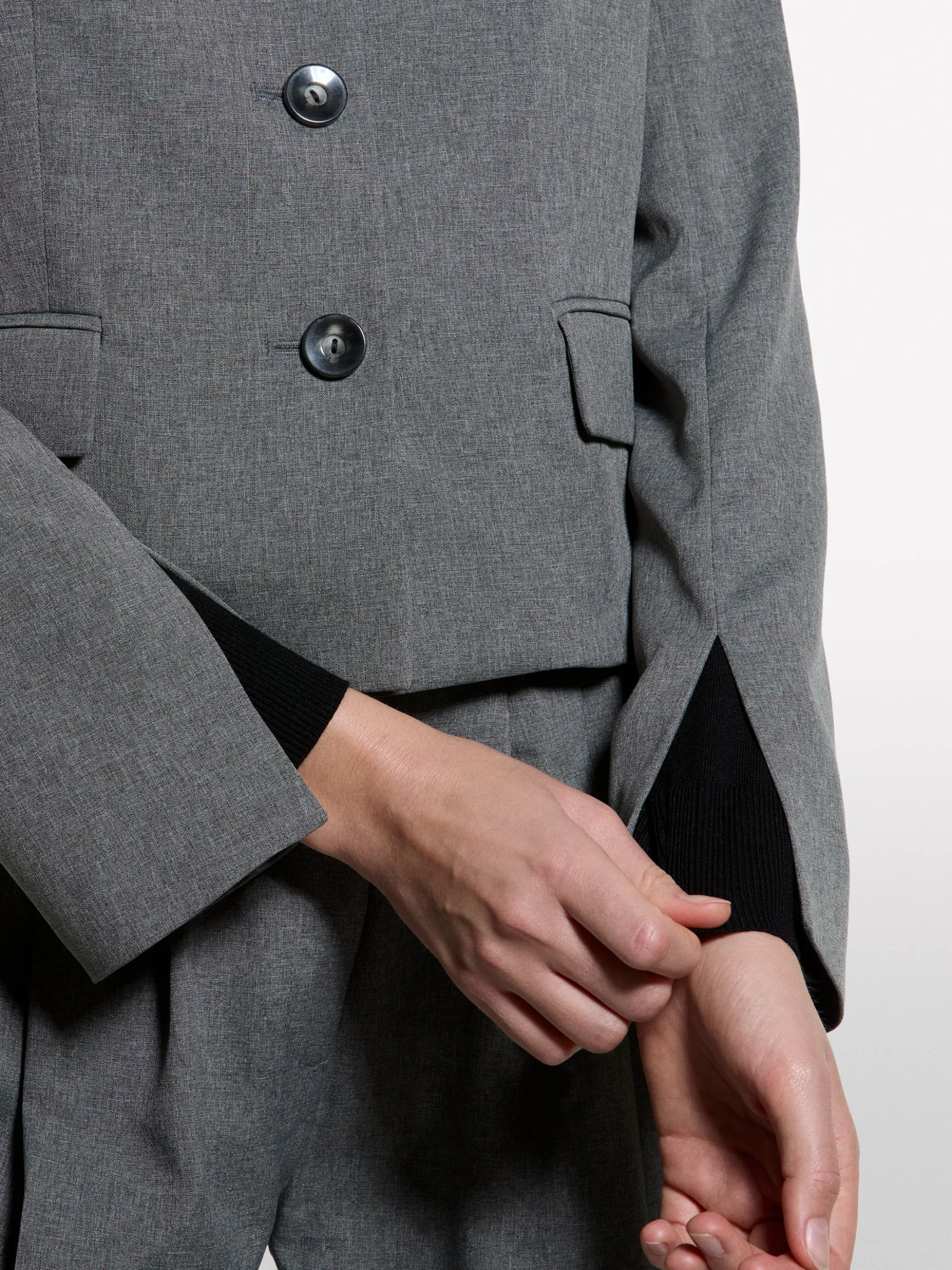 Blazer corto effetto mélange