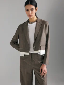 Blazer cropped a righe