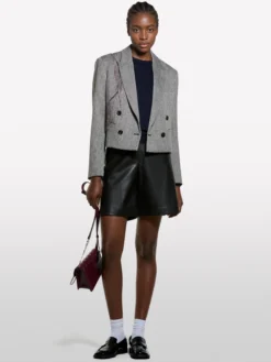 Blazer cropped con frange