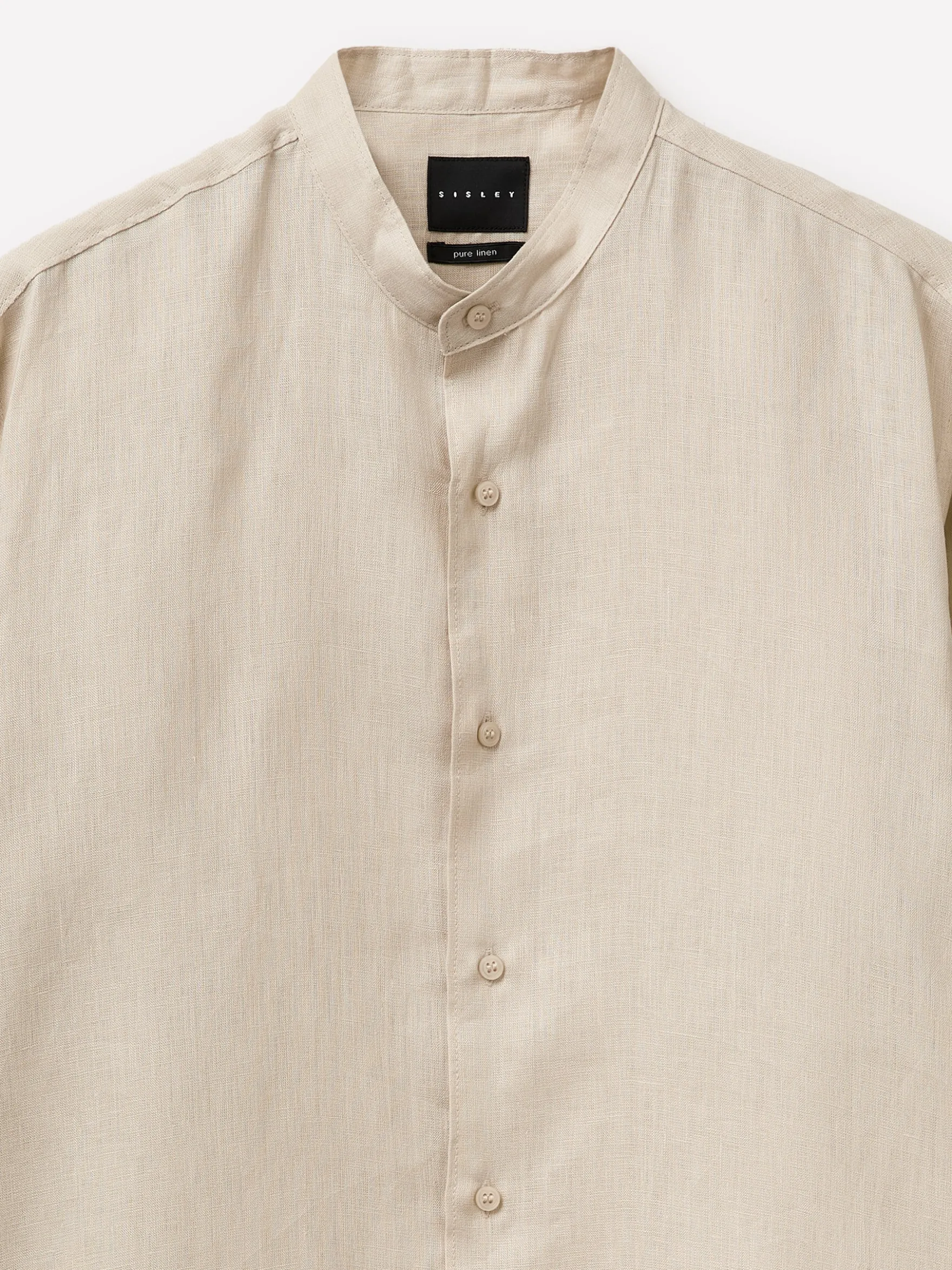 Camicia alla coreana in puro lino