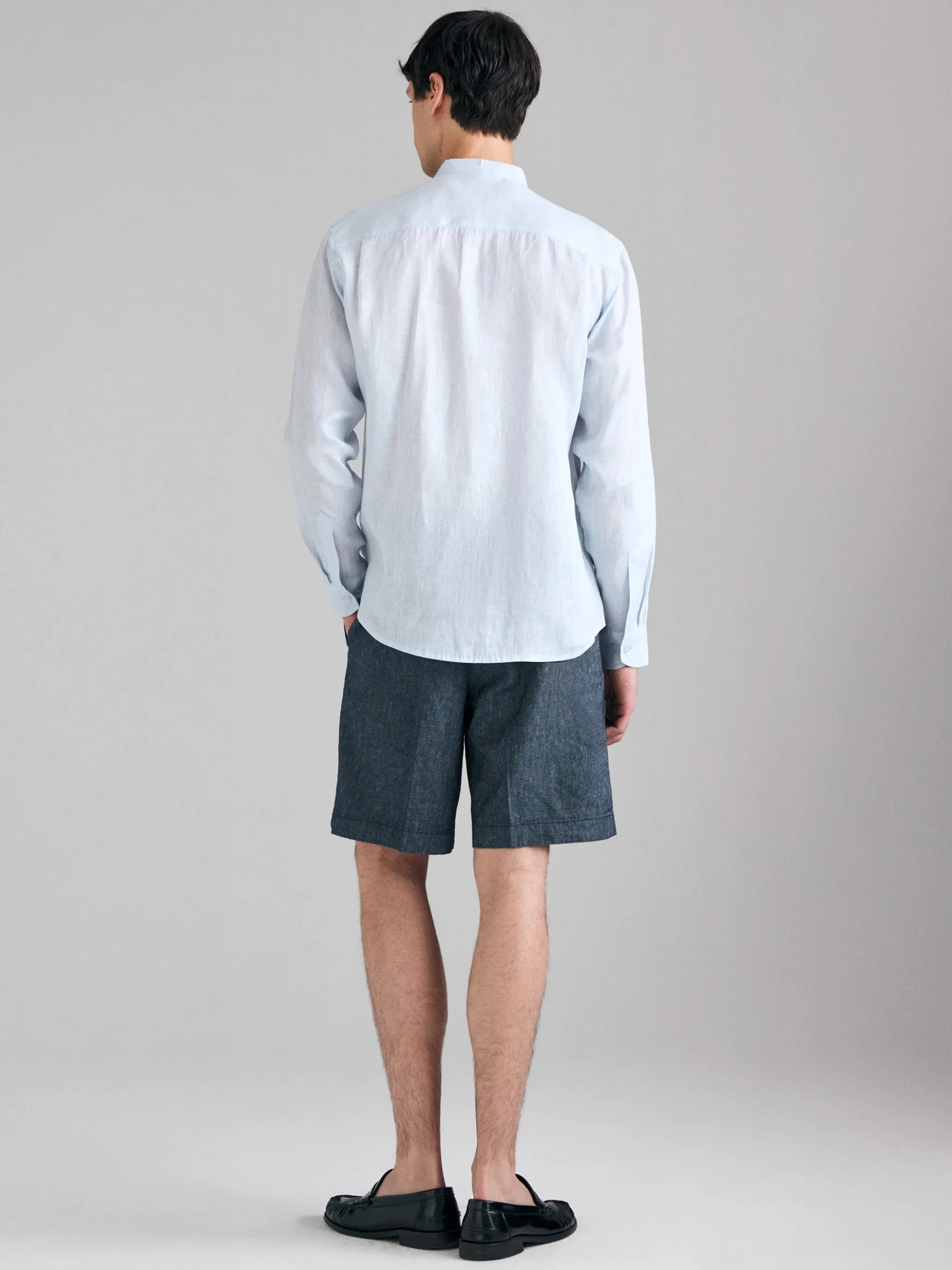 Camicia alla coreana in puro lino
