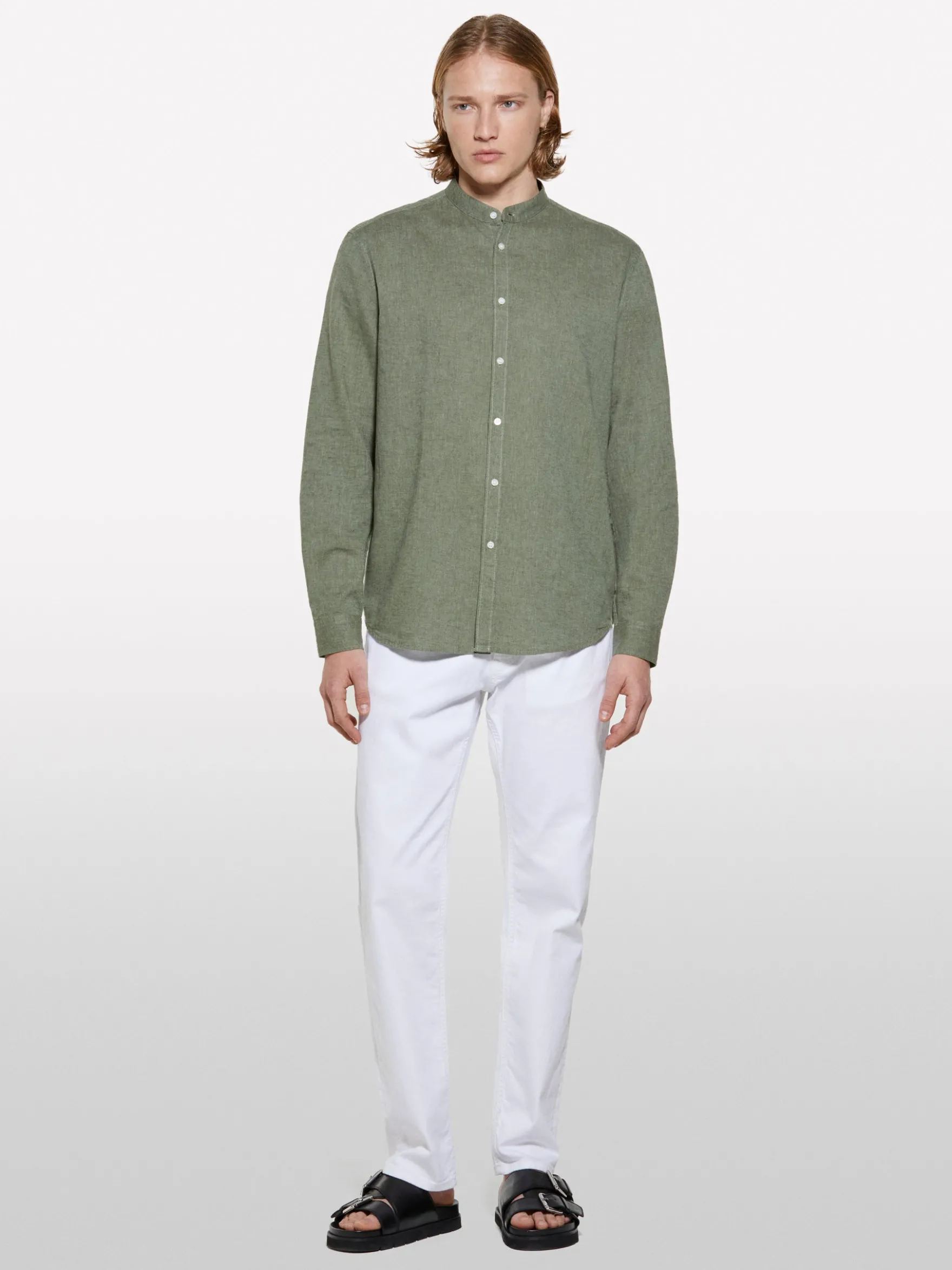 Camicia alla coreana verde