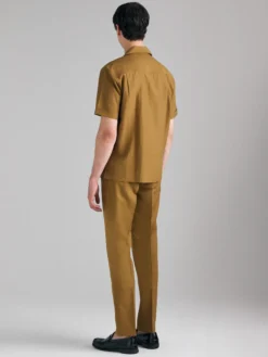 Camicia a manica corta in misto lino
