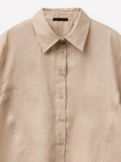 Camicia a manica corta 100% lino