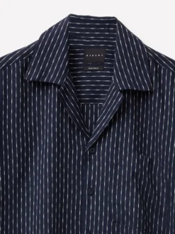 Camicia a righe in misto lino