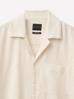 Camicia a righe in misto lino