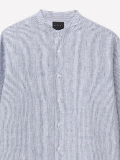 Camicia a righe in puro lino