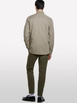 Camicia beige in cotone operato