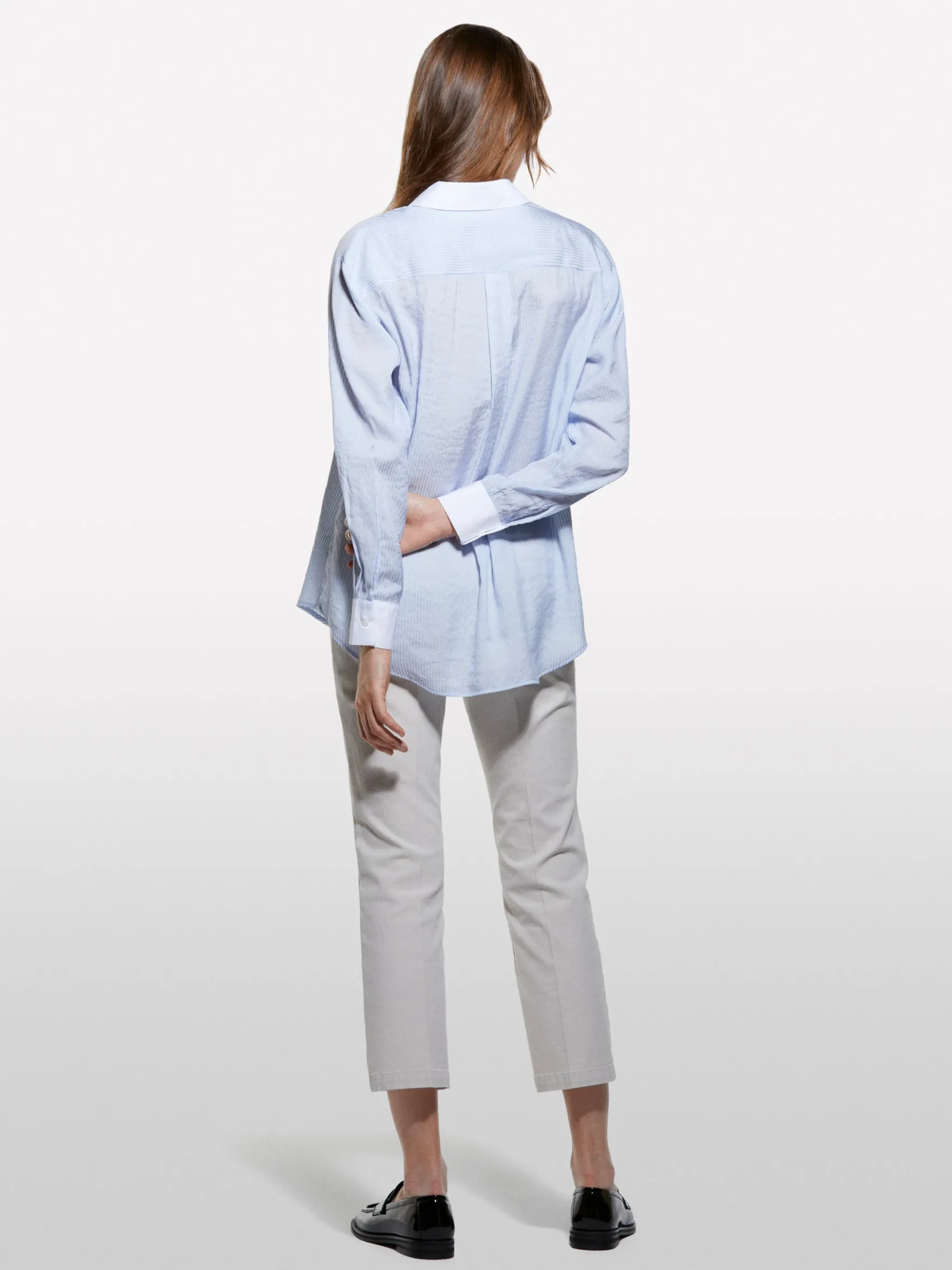 Camicia comfort fit azzurra a righe