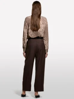 Camicia fantasia stampata beige