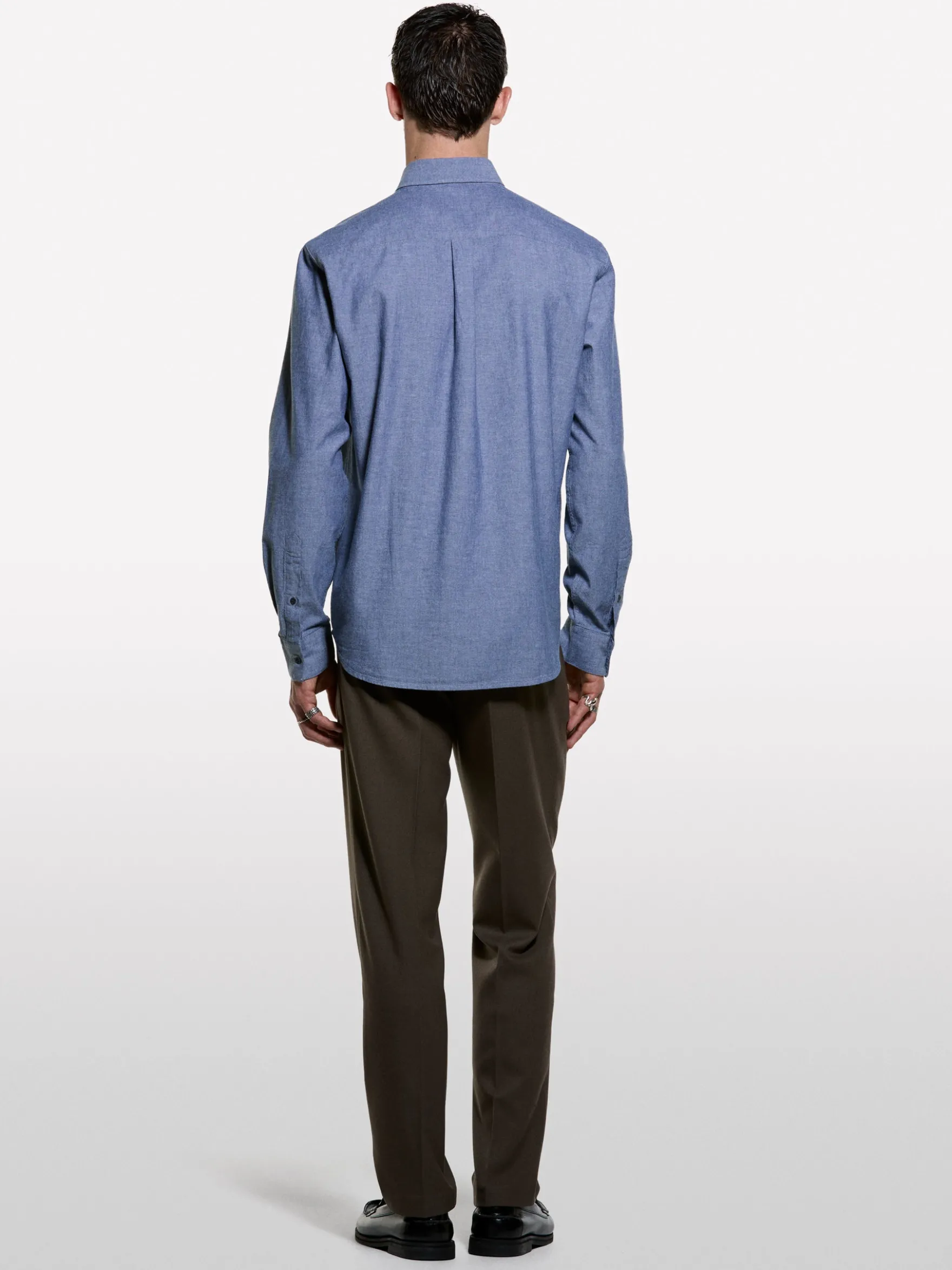 Camicia grigia regular fit 100% cotone