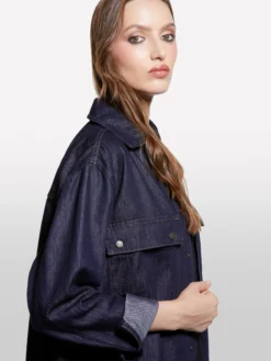 Camicia in denim blu scuro
