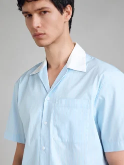 Camicia rigata a manica corta