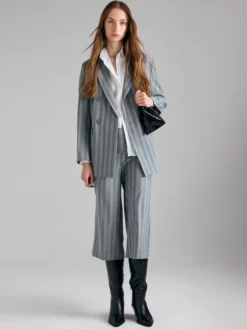 Camicia rigata con fibbia