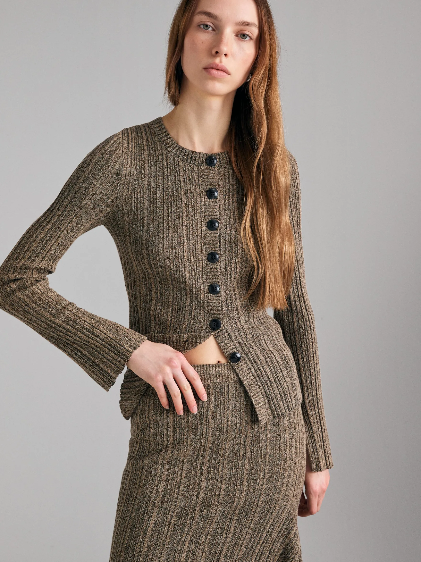 Cardigan a costine
