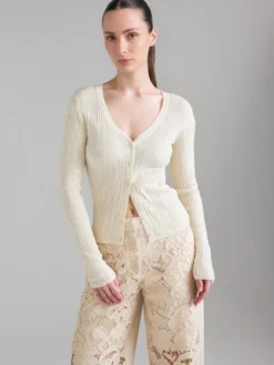 Cardigan a costine