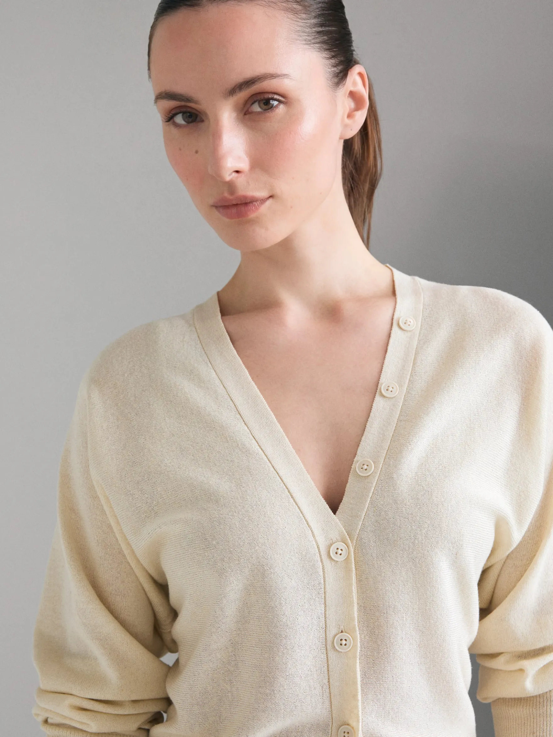 Cardigan in misto lino