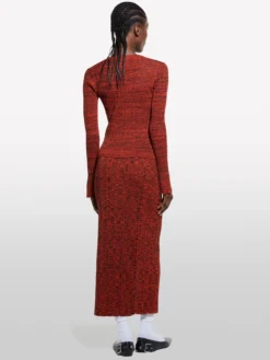 Cardigan rosso in maglia