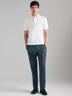 Chino in denim di misto lino