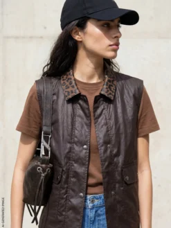 Gilet con colletto animalier