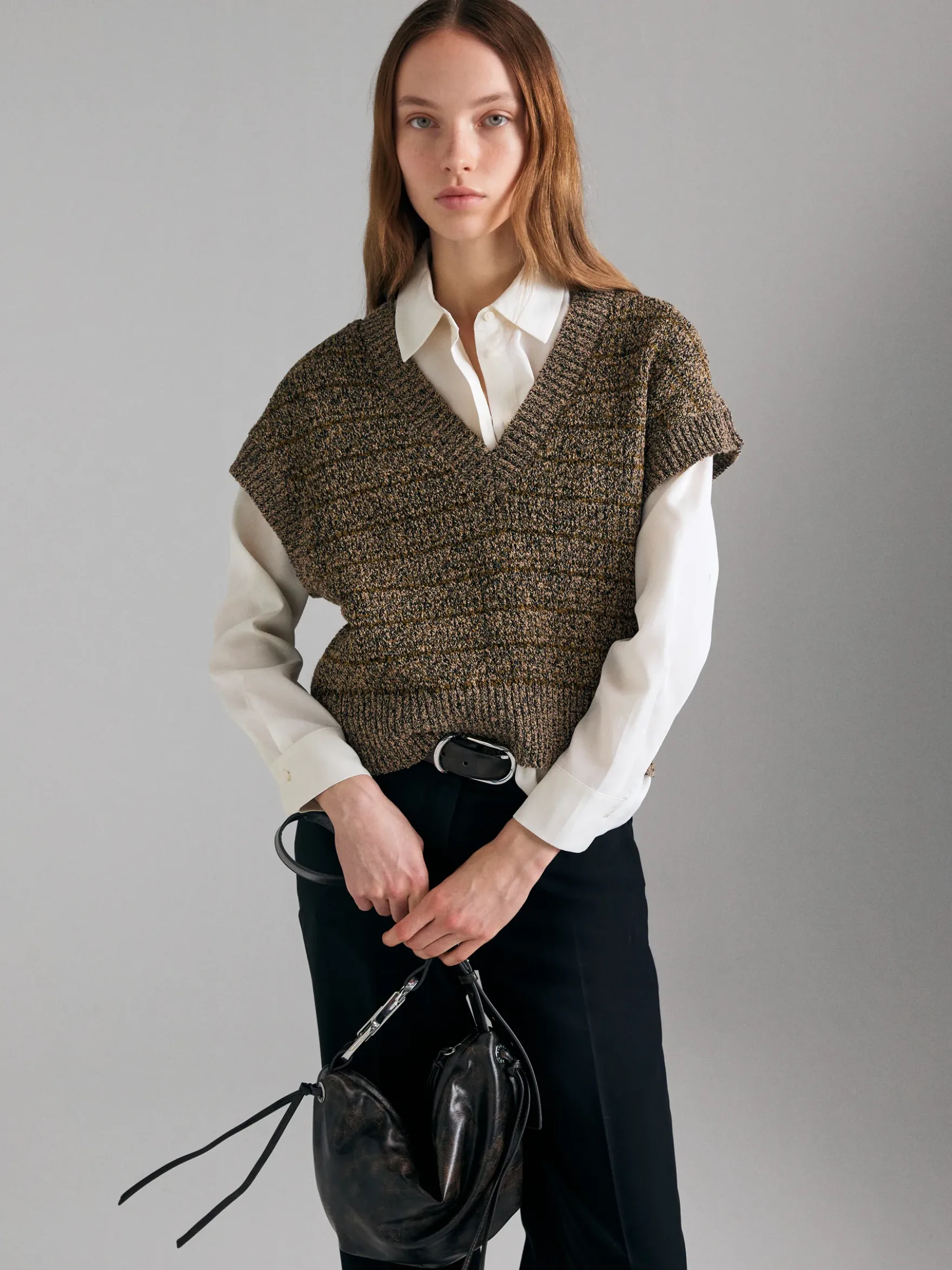 Gilet in maglia mouliné