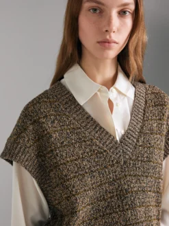 Gilet in maglia mouliné