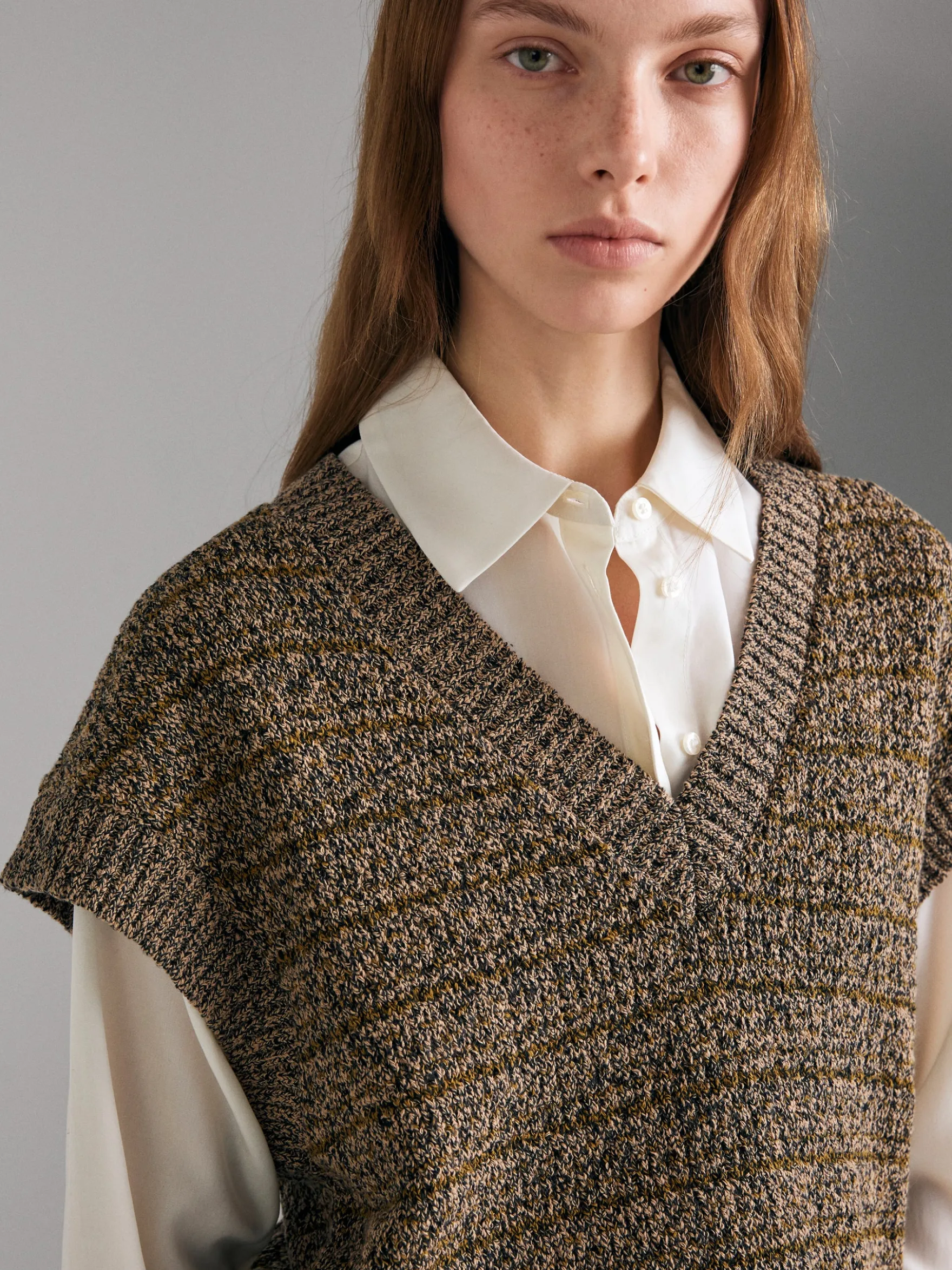 Gilet in maglia mouliné