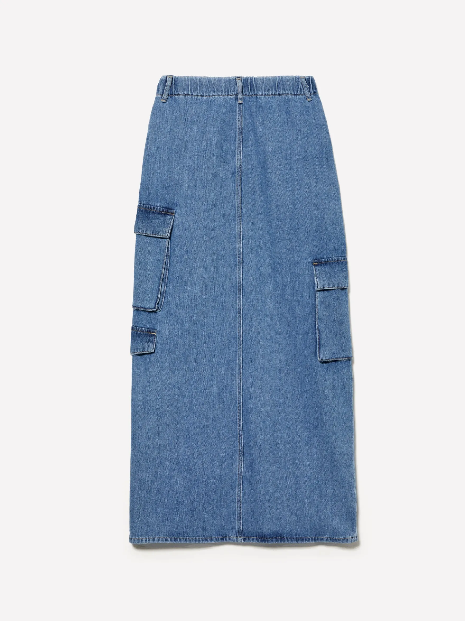 Gonna di jeans blu con spacco
