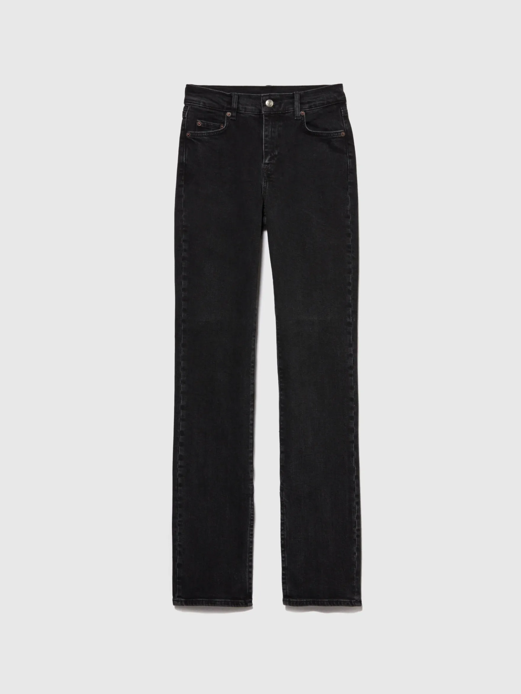 Jeans a vita alta con spacchi
