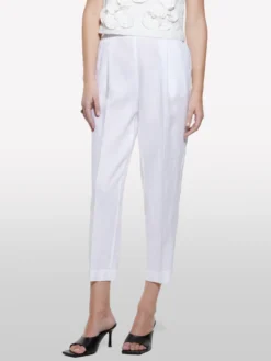 Joggers bianchi in 100% lino