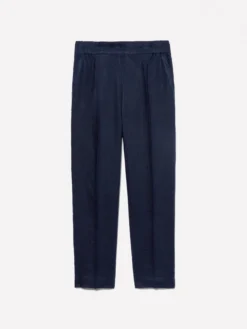 Joggers blu scuro in 100% lino