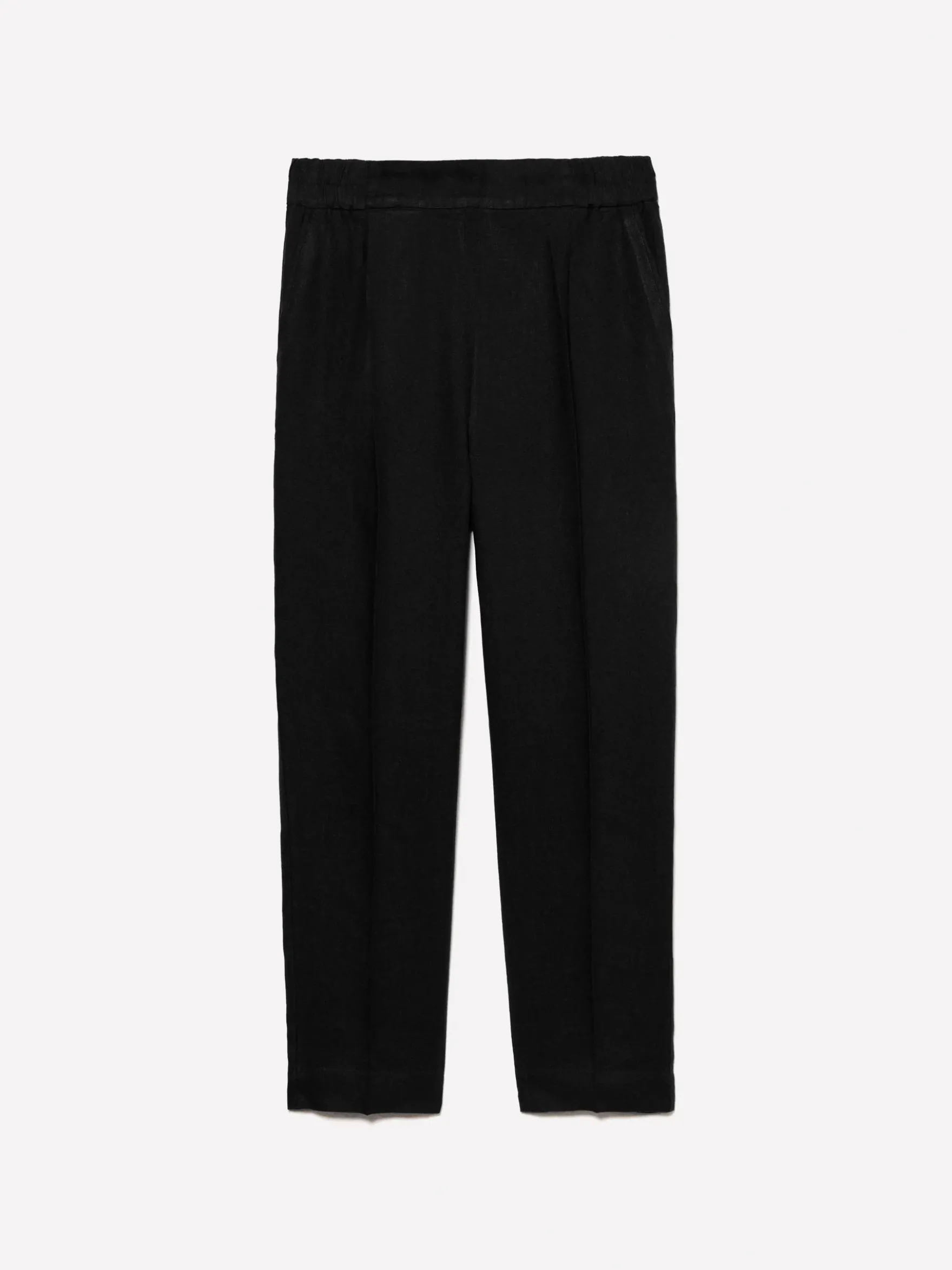 Joggers neri in 100% lino