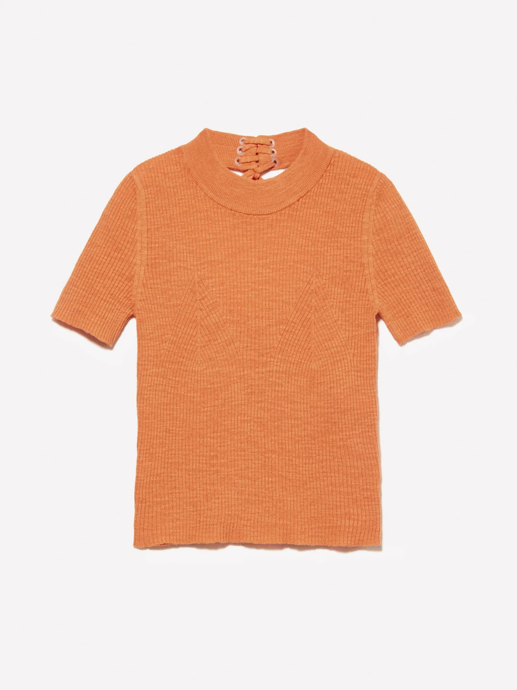 Maglia arancione con oblò dietro