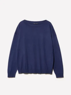 Maglia con scollo a barca blu scuro