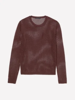 Maglia marrone semi trasparente