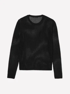 Maglia nera effetto rigato