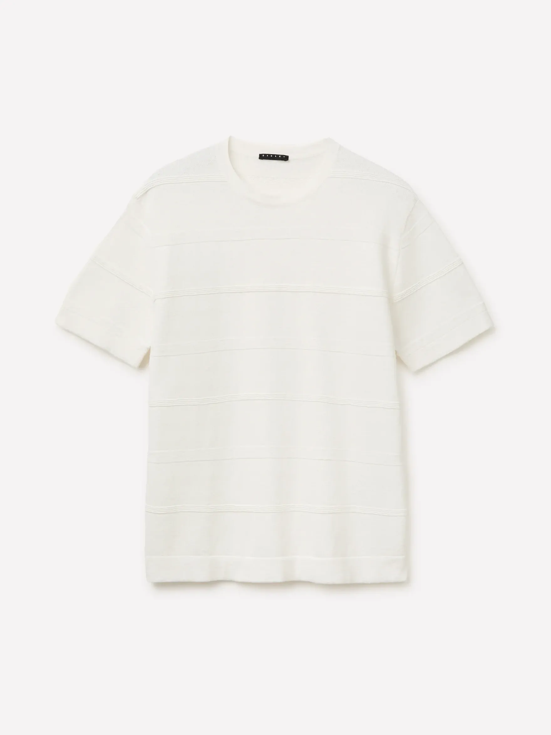 Maglia rigata in misto lino