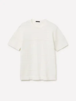Maglia rigata in misto lino