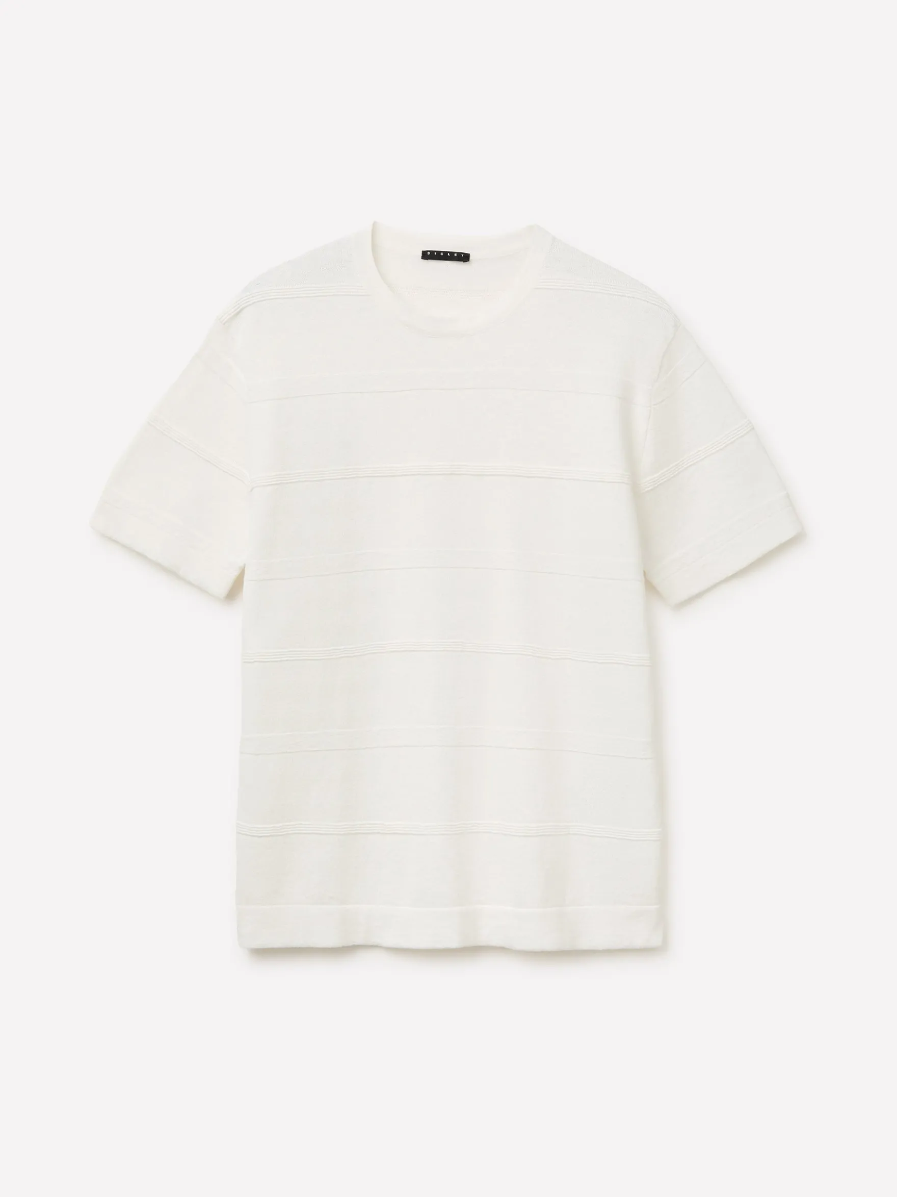 Maglia rigata in misto lino