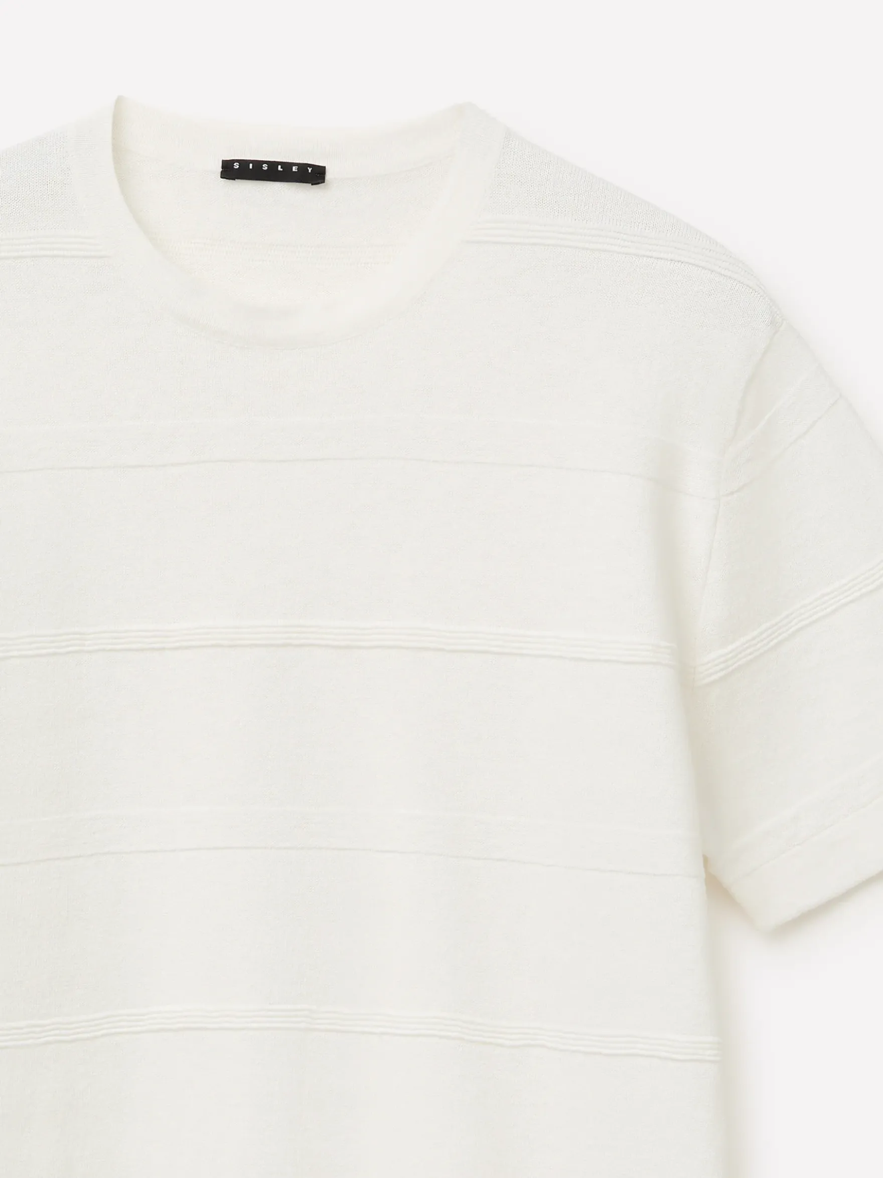 Maglia rigata in misto lino