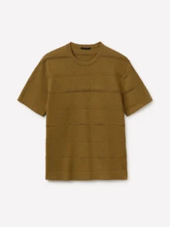 Maglia rigata in misto lino