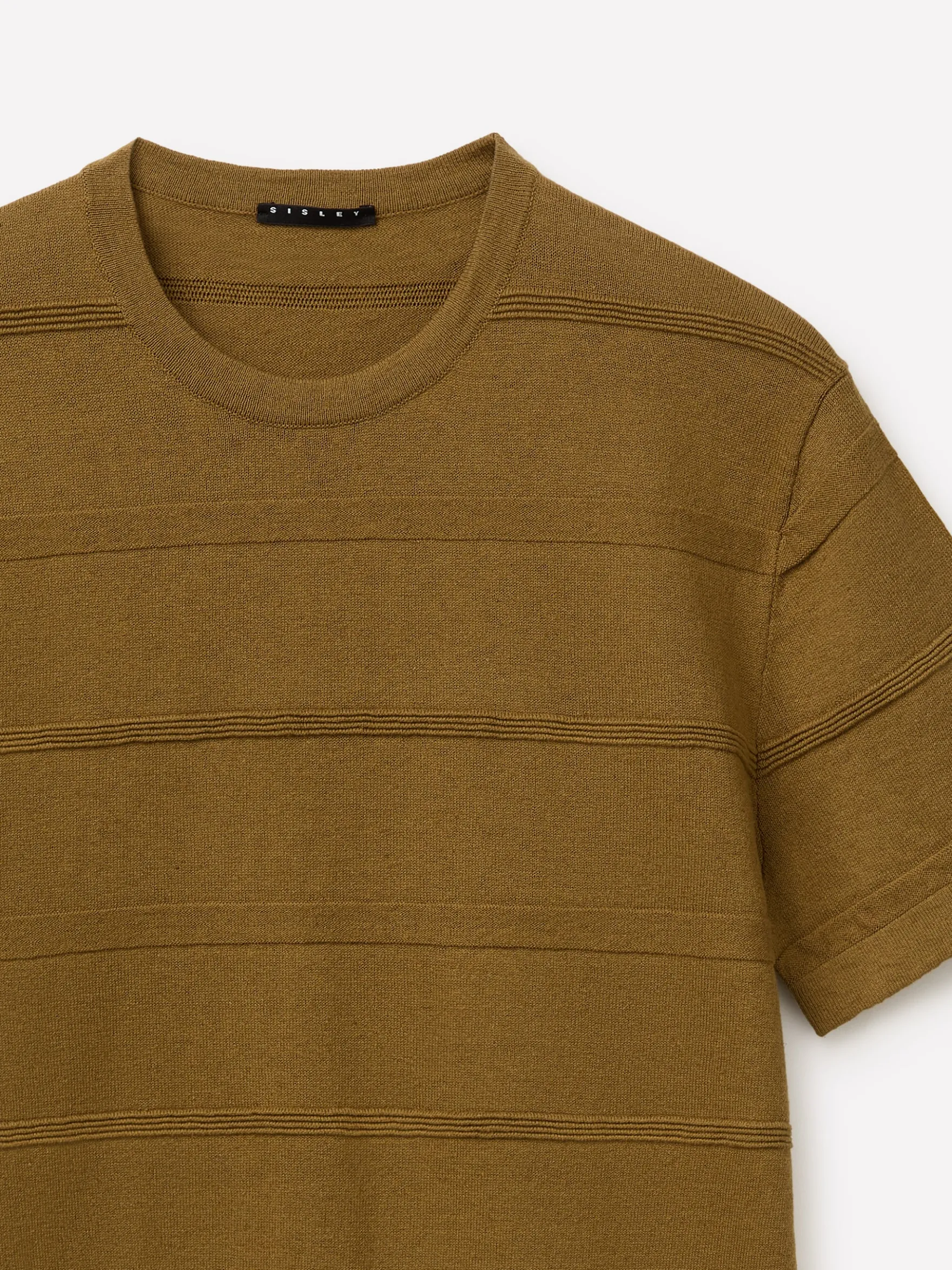 Maglia rigata in misto lino