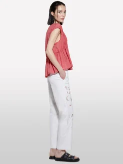 Pantaloni bianchi con ricami