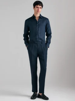 Pantaloni formali in misto lino