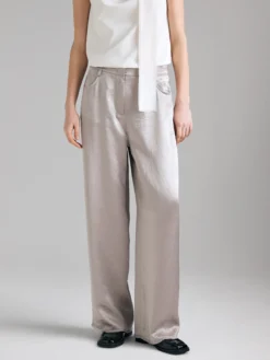 Pantaloni in raso effetto stropicciato