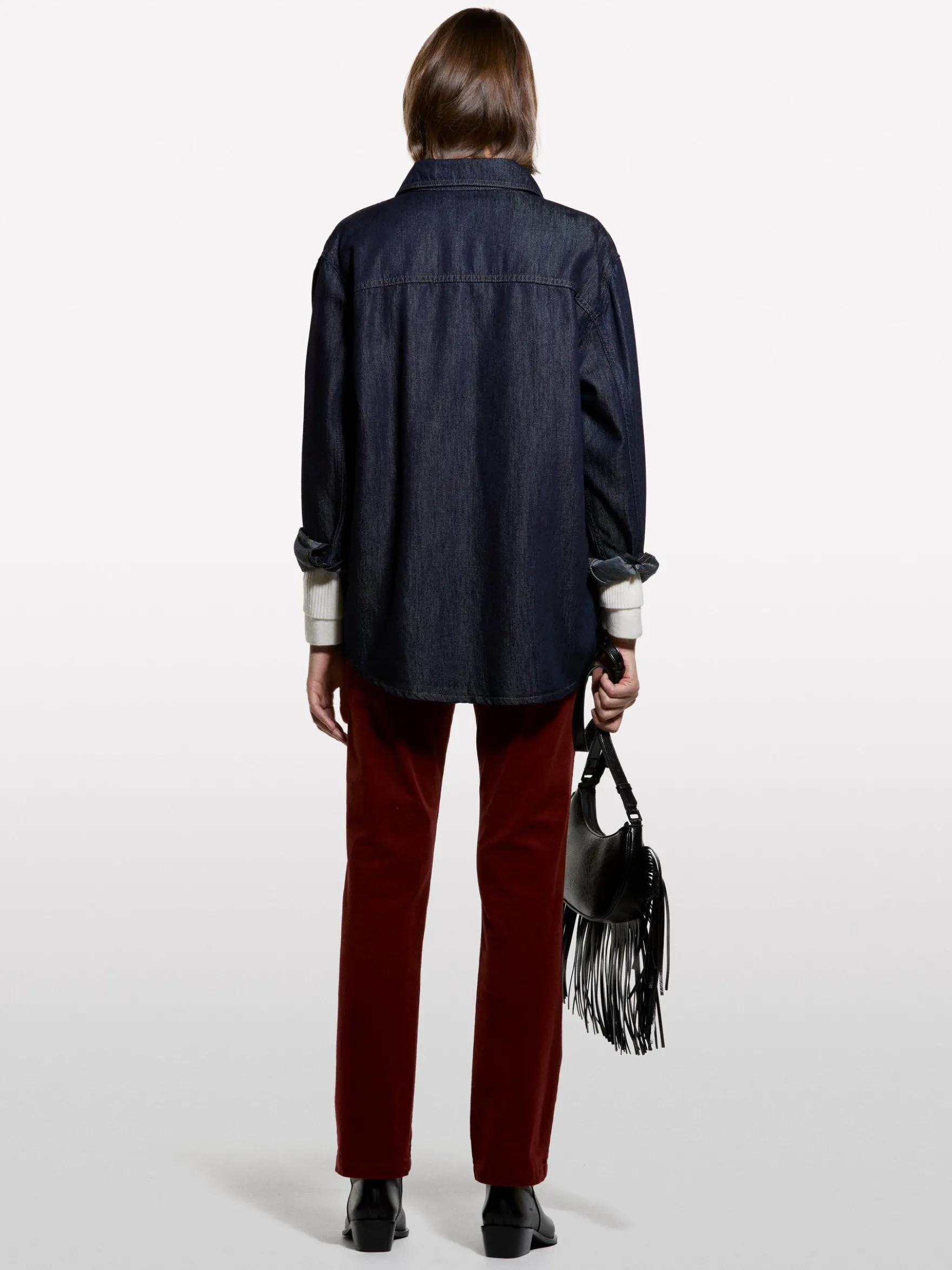 Pantaloni in velluto a costine color