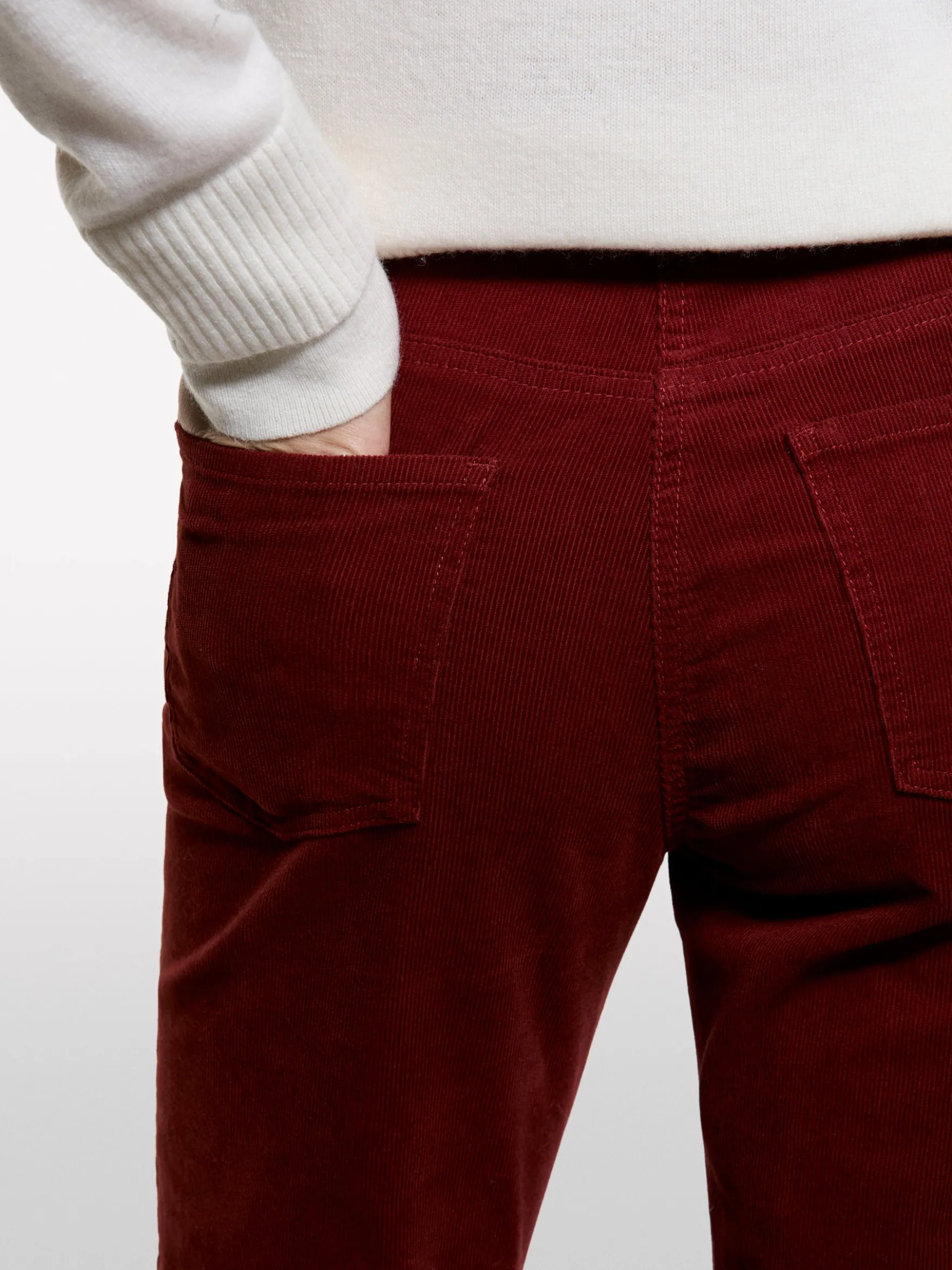 Pantaloni in velluto a costine color