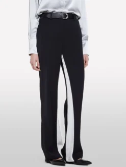 Pantaloni neri con raso