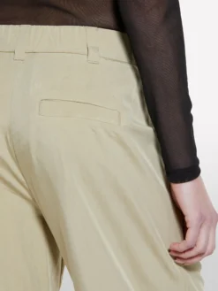 Pantaloni palazzo verde militare con cerniera