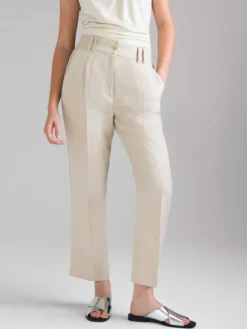 Pantaloni regular fit 100% lino